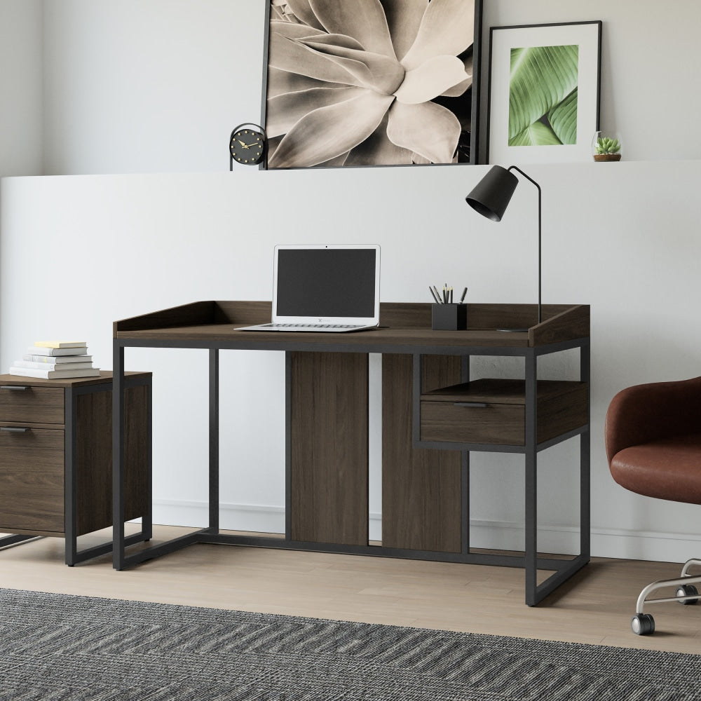 Elle Decor Lemont 52inW Executive Computer Desk, Natural Alder