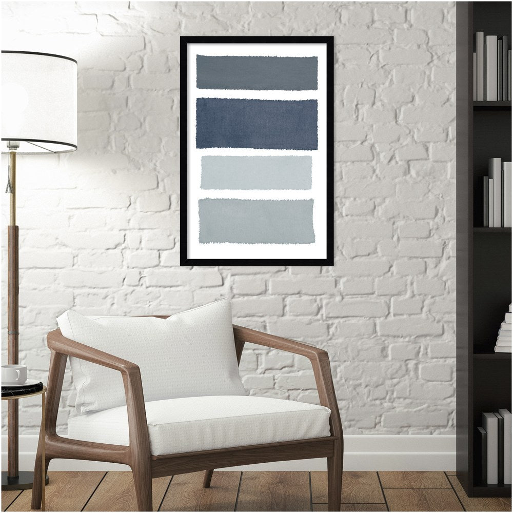 Amanti Art Painted Weaving I Gray by Piper Rhue Wood Framed Wall Art Print, 18inW x 26inH, Black