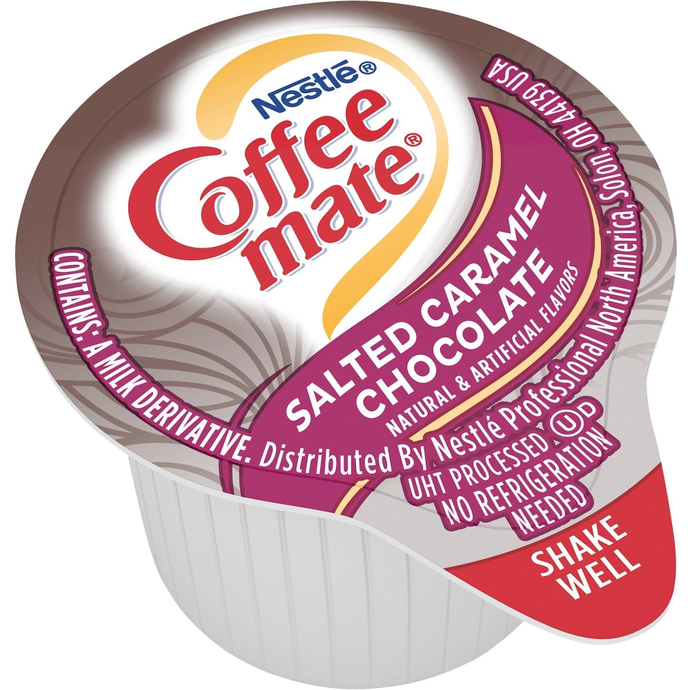 Nestle Coffee-mate Liquid Creamer, Salted Caramel Chocolate Flavor, 0.38 Oz Single Serve x 50