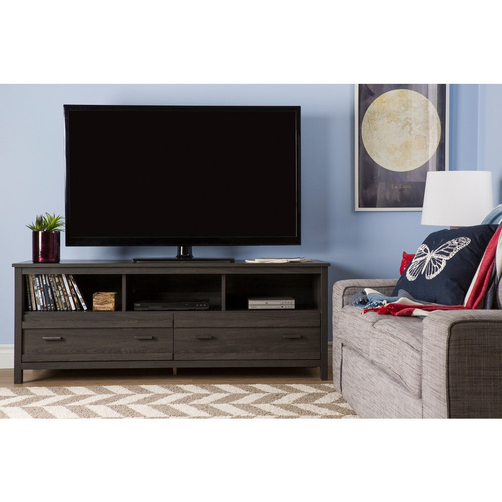 South Shore Exhibit TV Stand For TVs Up To 60ft", Gray Oak