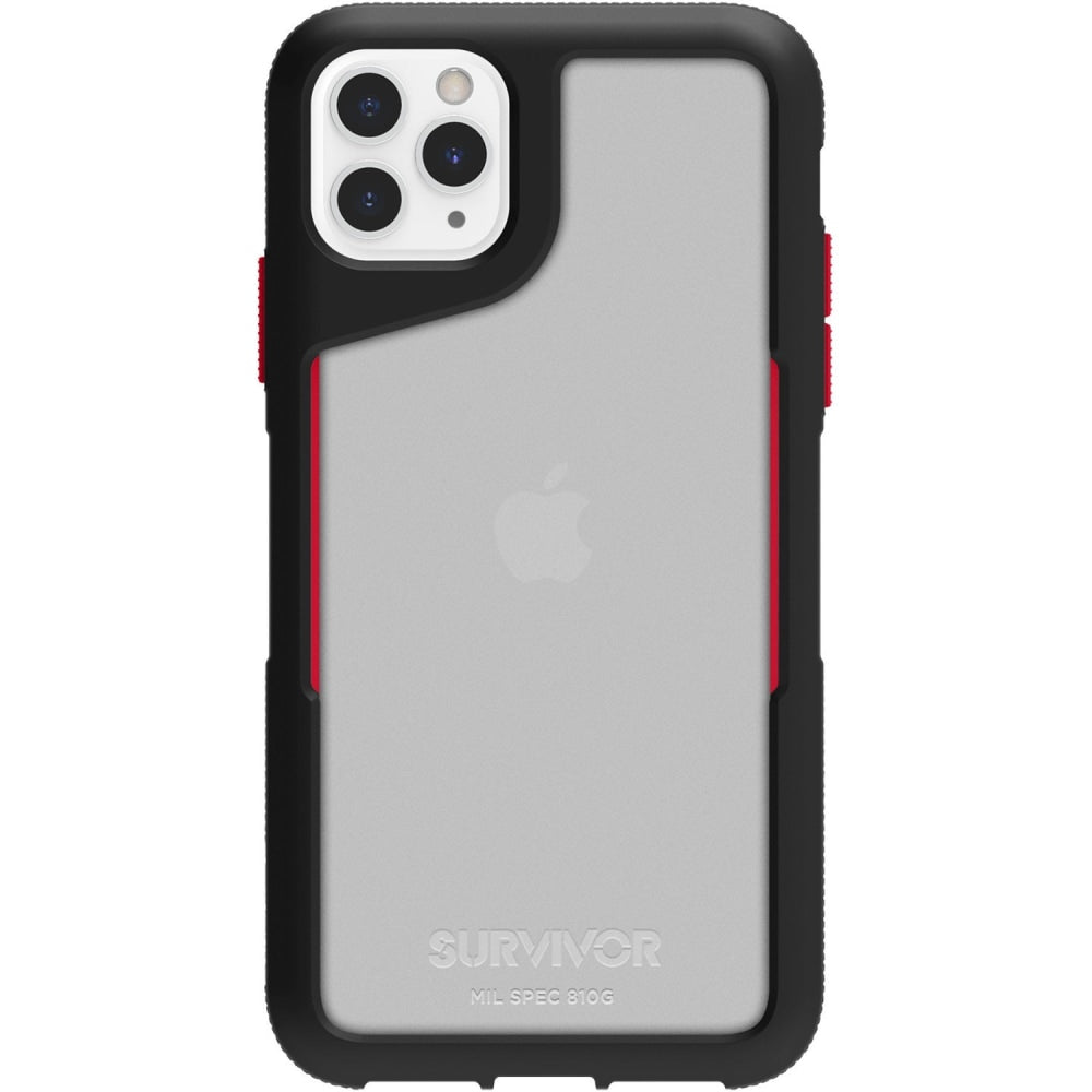 Survivor Endurance for iPhone 11 Pro Max - For Apple iPhone 11 Pro Max Smartphone - Pebbled Texture - Black, Red, Cleart)