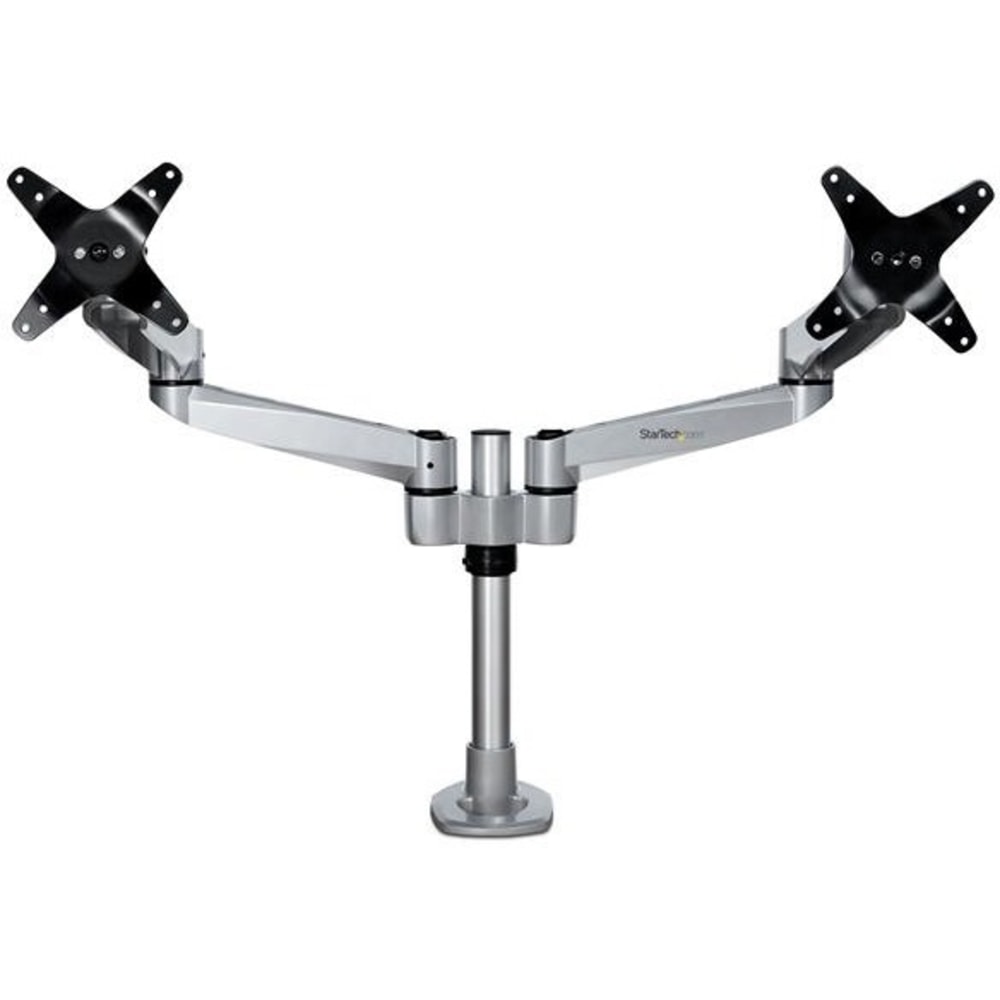 StarTech.com Desk Mount Dual Monitor Arm - Articulating - Premium Desk Clamp / Grommet Hole Mount for up to 27in VESA Monitors (ARMDUALPS)