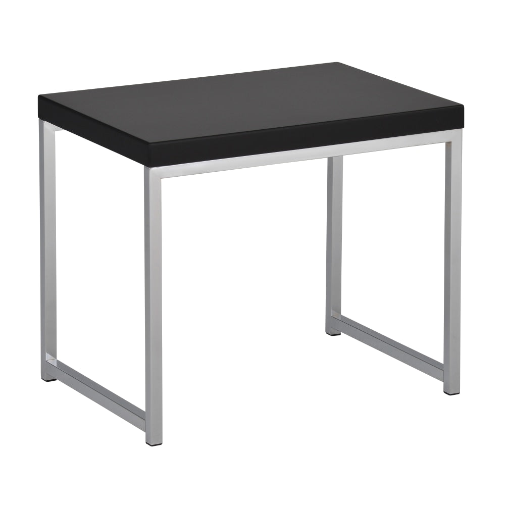 Ave Six Wall Street Table, End, Rectangular, Black/Chrome