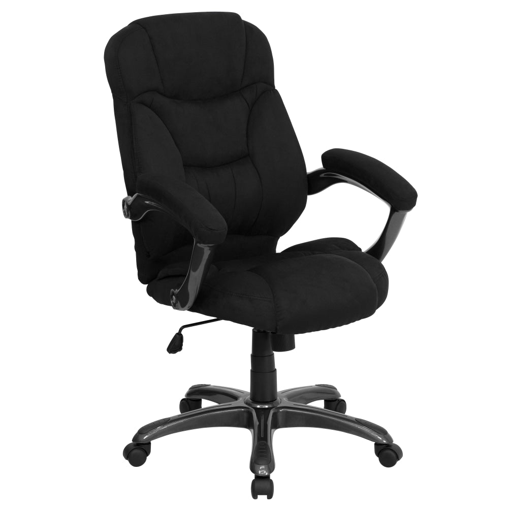 Flash Furniture Ergonomic Microfiber High-Back Chair, Black/Titanium