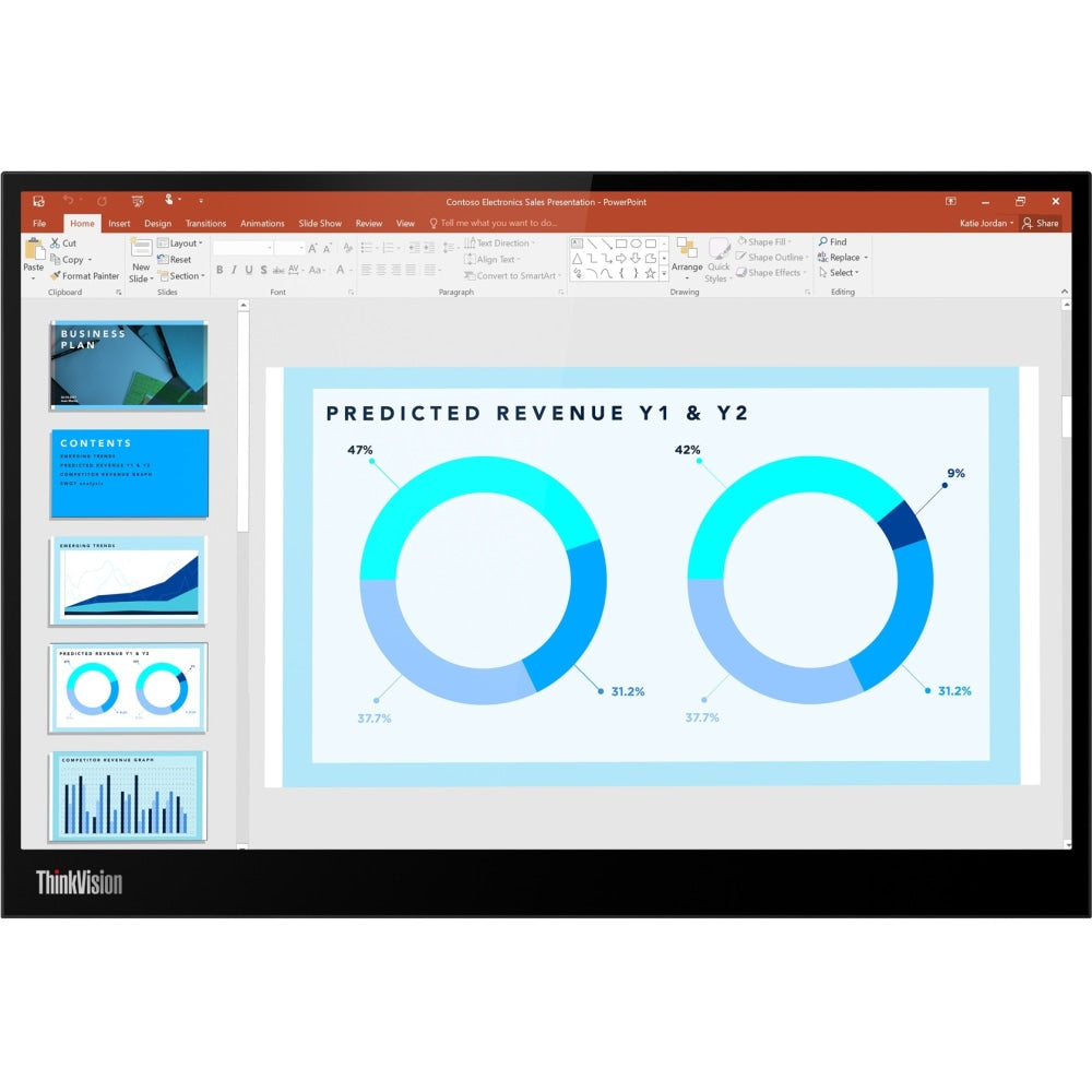 Lenovo ThinkVision M14d 14in Class LCD Monitor - 16:10 - Raven Black - 14in Viewable - In-plane Switching (IPS) Technology - WLED Backlight - 2240 x 1400 - 16.7 Million Colors - 375 Nit - 6 ms - USB Hub