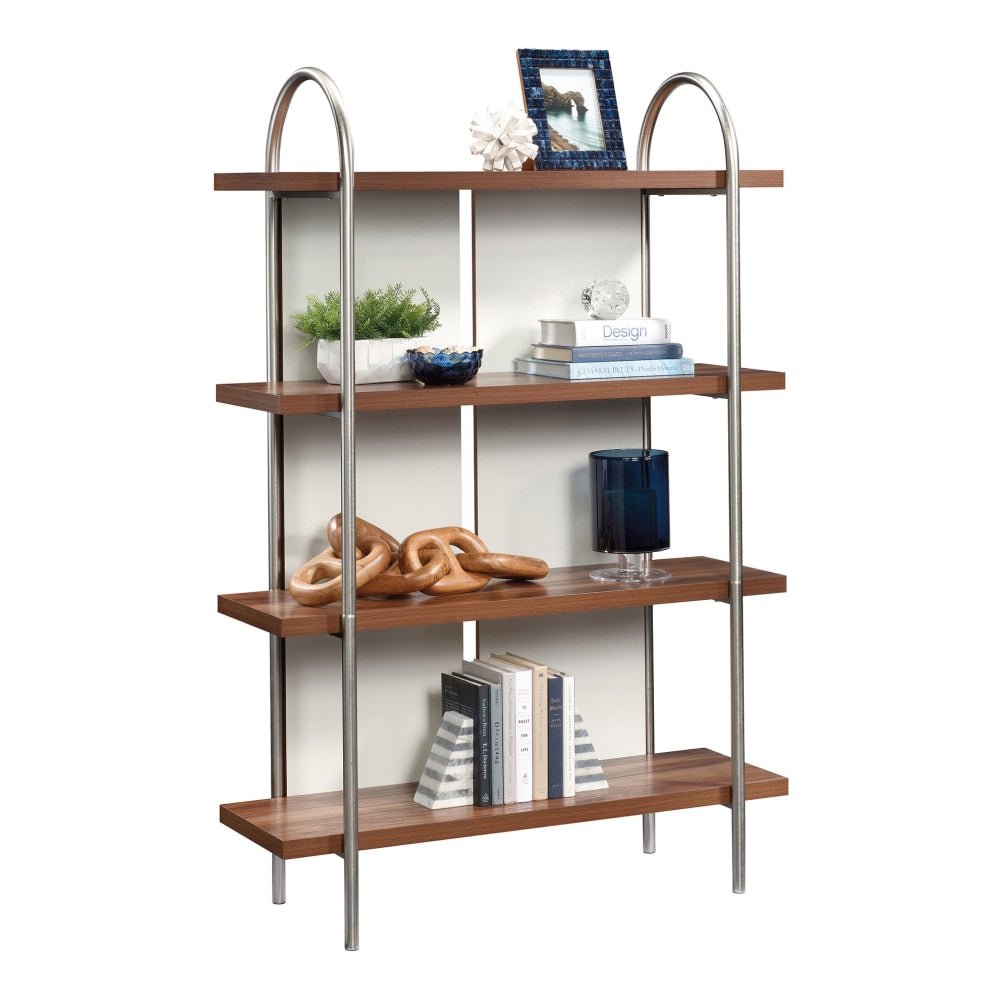 Sauder Vista Key 60inH 4-Shelf Contemporary Bookcase, Pearl Oak/Blaze Acacia