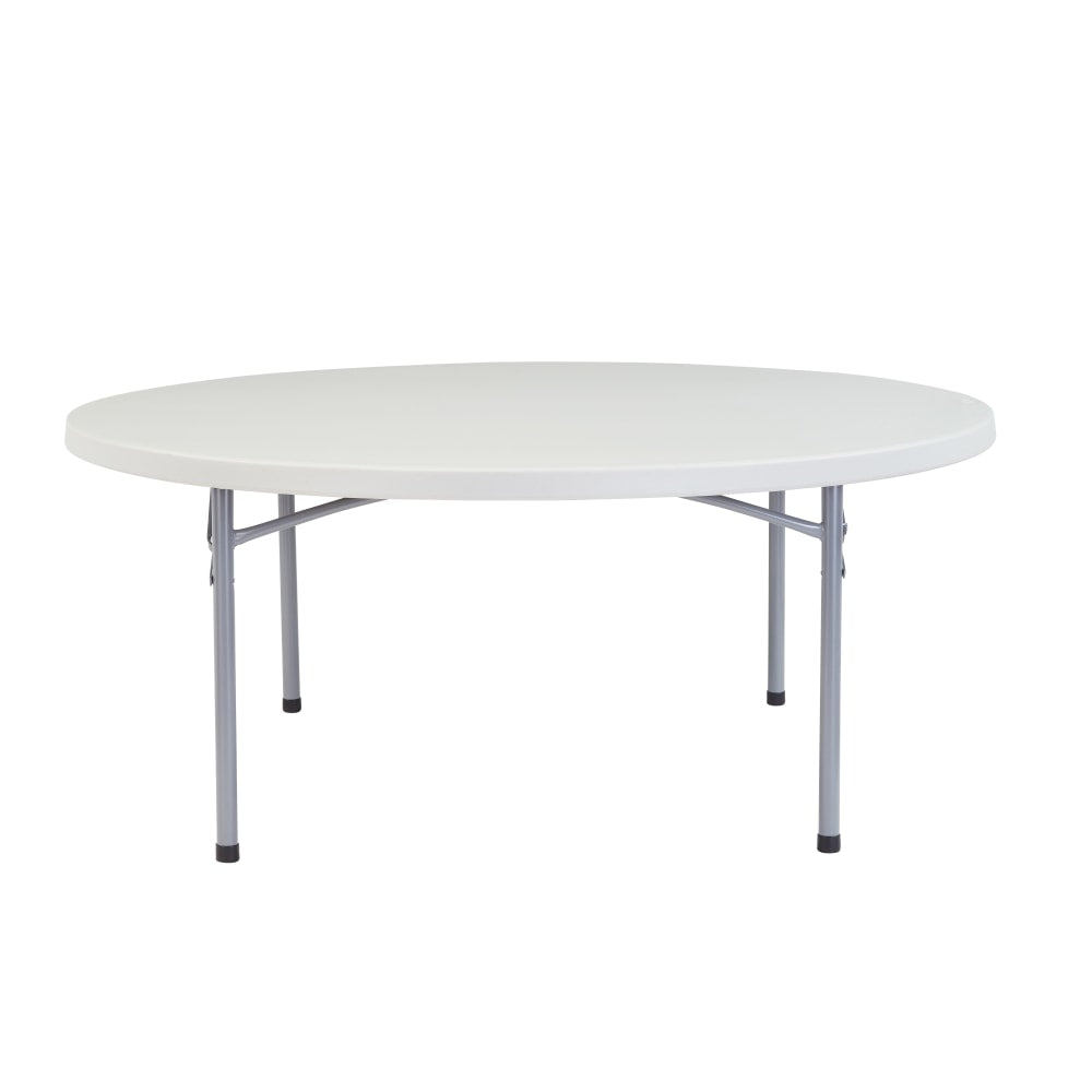 National Public Seating Blow-Molded Folding Table, Round, 71inW x 71inD, Light Gray/Gray