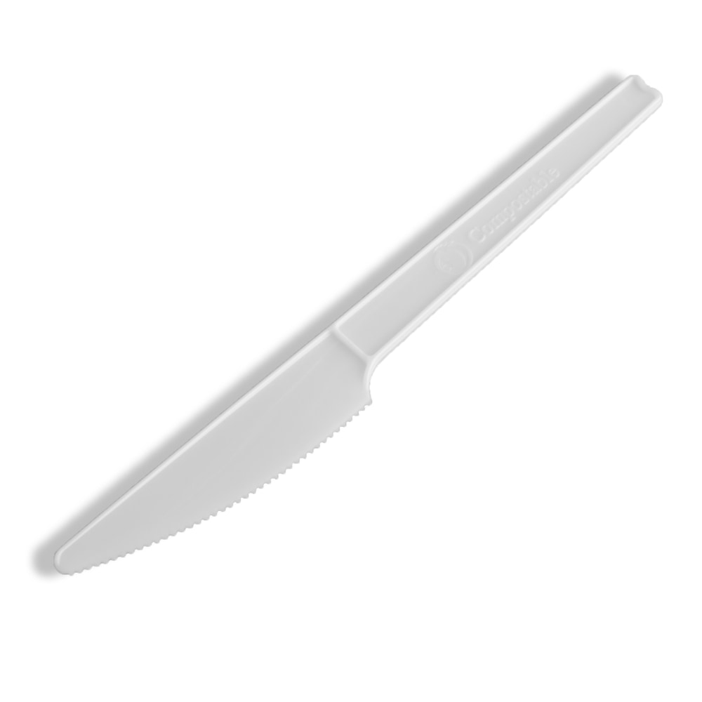 Stalk Market Compostable Cutlery Knives, Pearlescent White, Pack of 1000