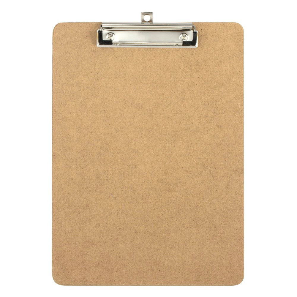 Office Depot Brand Wood Clipboards, 9in x 12-1/2in, 100% Recycled Wood, Light Brown, Pack Of 6 Clipboards