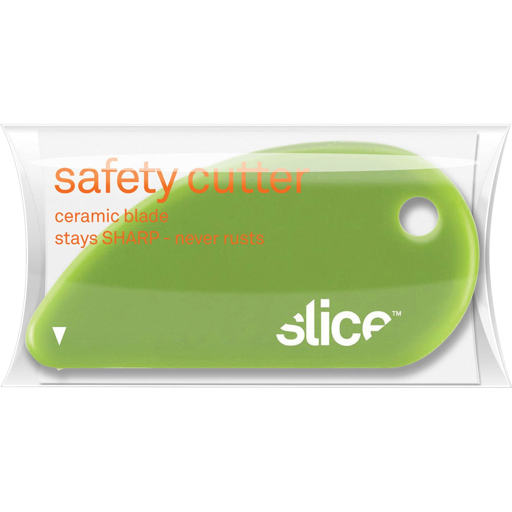 Slice Mini Safety Cutter With Ceramic Blade, 1-1/4in x 2-7/16in, Green