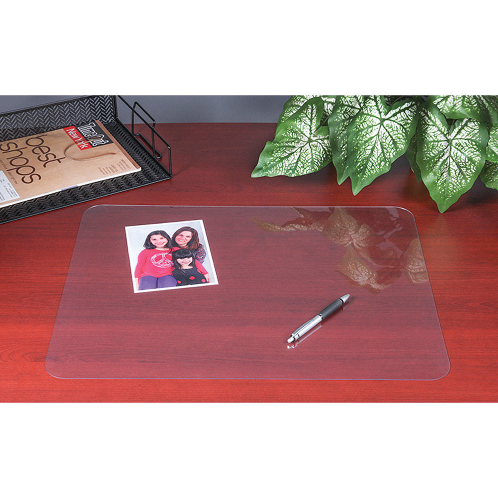 Artistic Krystal Antimicrobial Desk Pad - Rectangular - 36in Width x 20in Depth - Vinyl - Clear