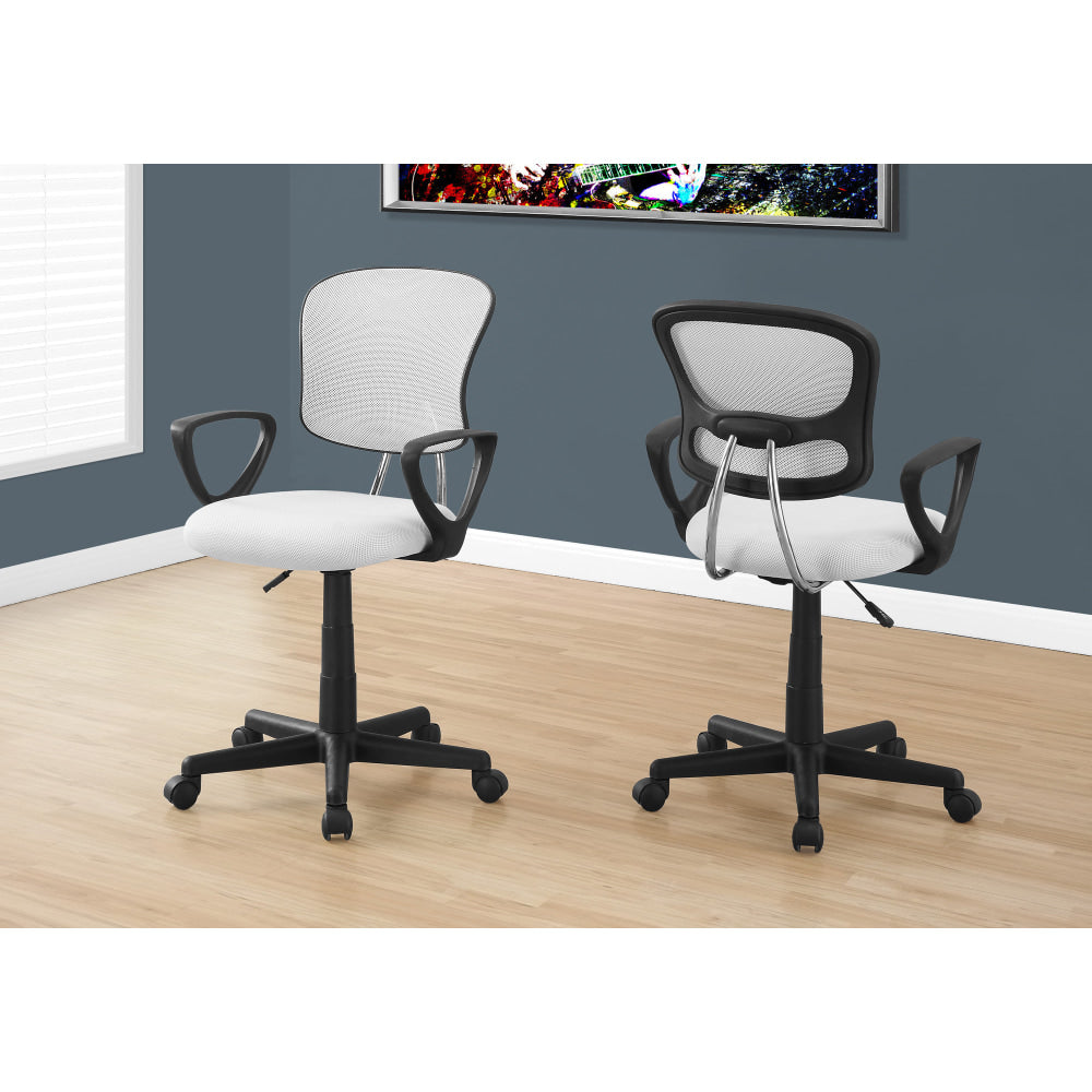 Monarch Specialties Bryce Ergonomic Fabric Mid-Back Office Chair, White