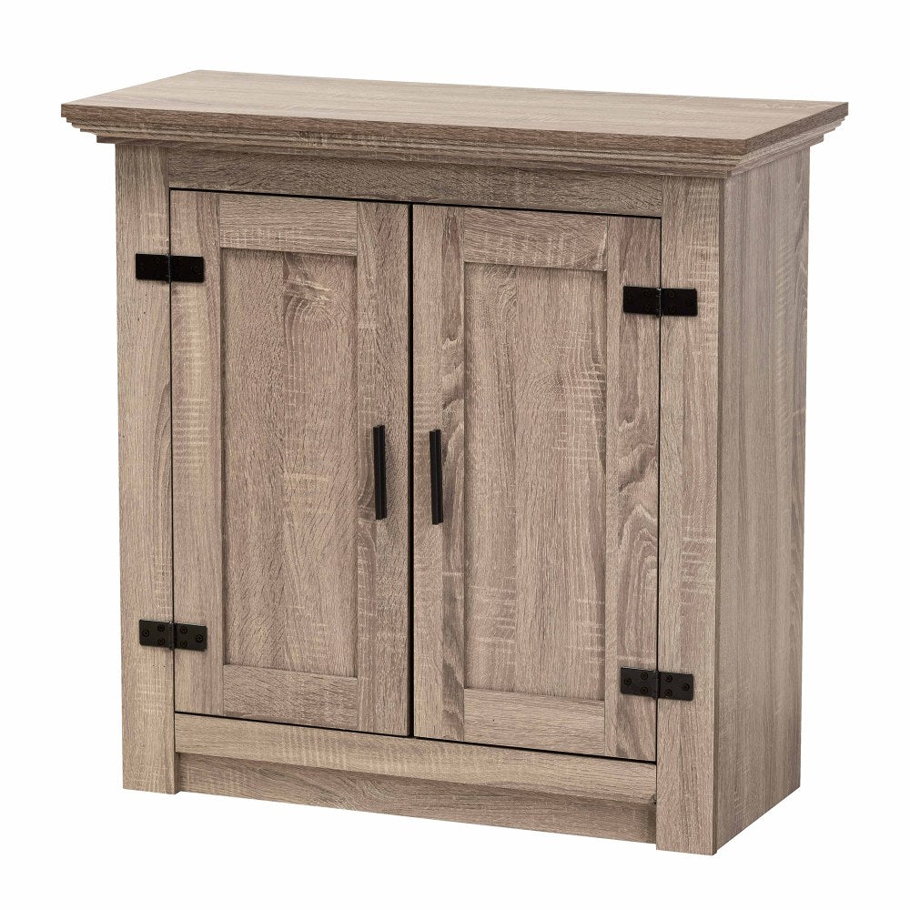 Baxton Studio Farmhouse 32inW 2-Door Side Storage Cabinet, Brown