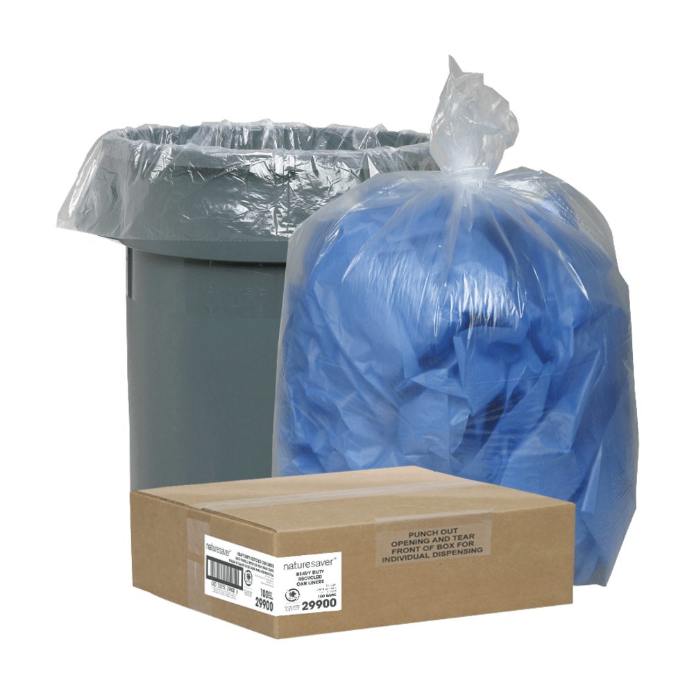 Nature Saver Trash Bags, 33 Gallon, 30% Recycled, Box Of 100