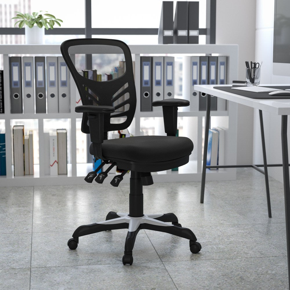 Flash Furniture Ergonomic Mesh Mid-Back Swivel Task Chair, Black