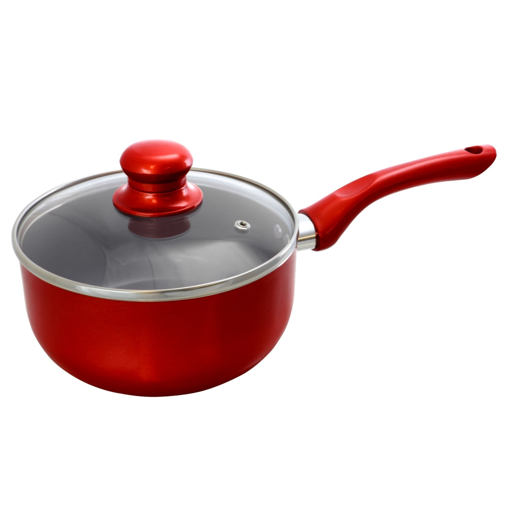 Better Chef 1.5-Quart Ceramic Non-Stick Saucepan, Red