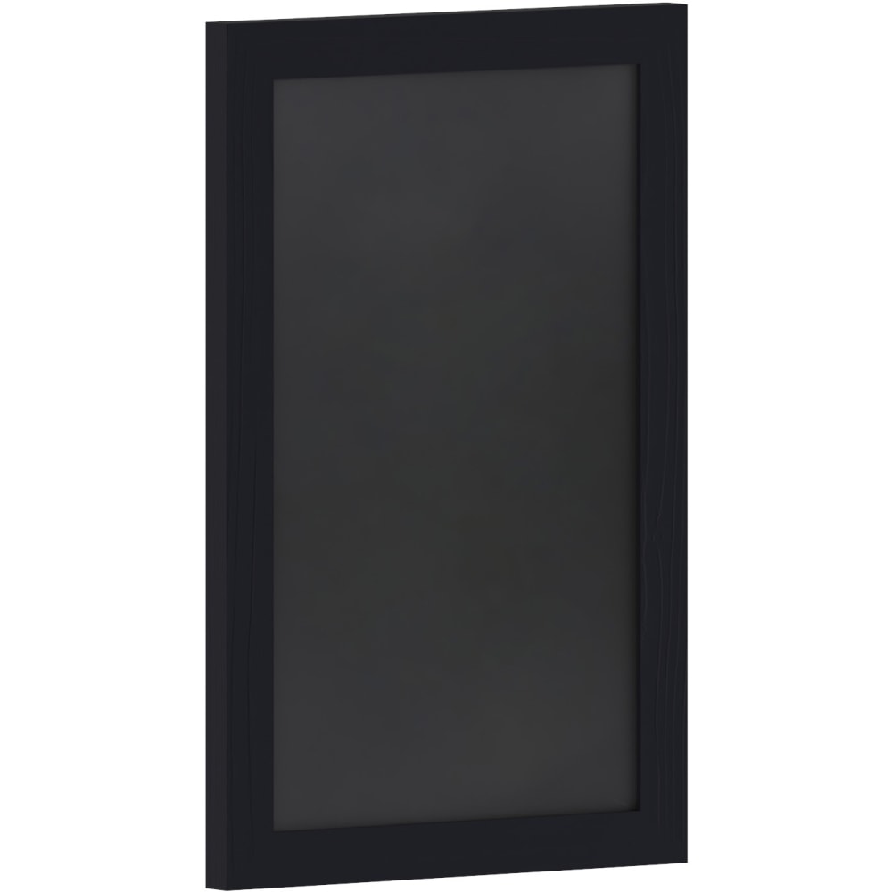 Flash Furniture Canterbury Magnetic Wall-Mount Chalkboard Sign With Eraser, Porcelain Steel, 17inH x 11inW x 3/4inD, Black Wood Frame