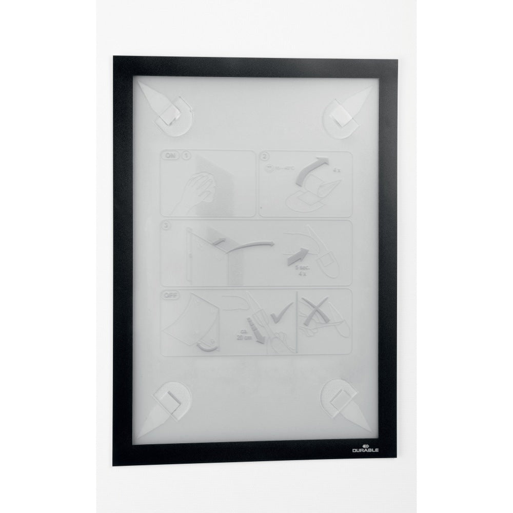 DURABLE DuraFrame Wallpaper - 8.50in x 11in Frame Size - Wall Mountable - Horizontal, Vertical - Sturdy, Anti-glare - 1 Each - Black