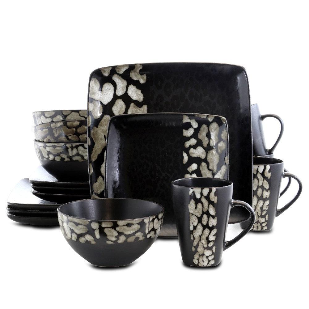 Elama 16-Piece Stoneware Dinnerware Set, Savannah