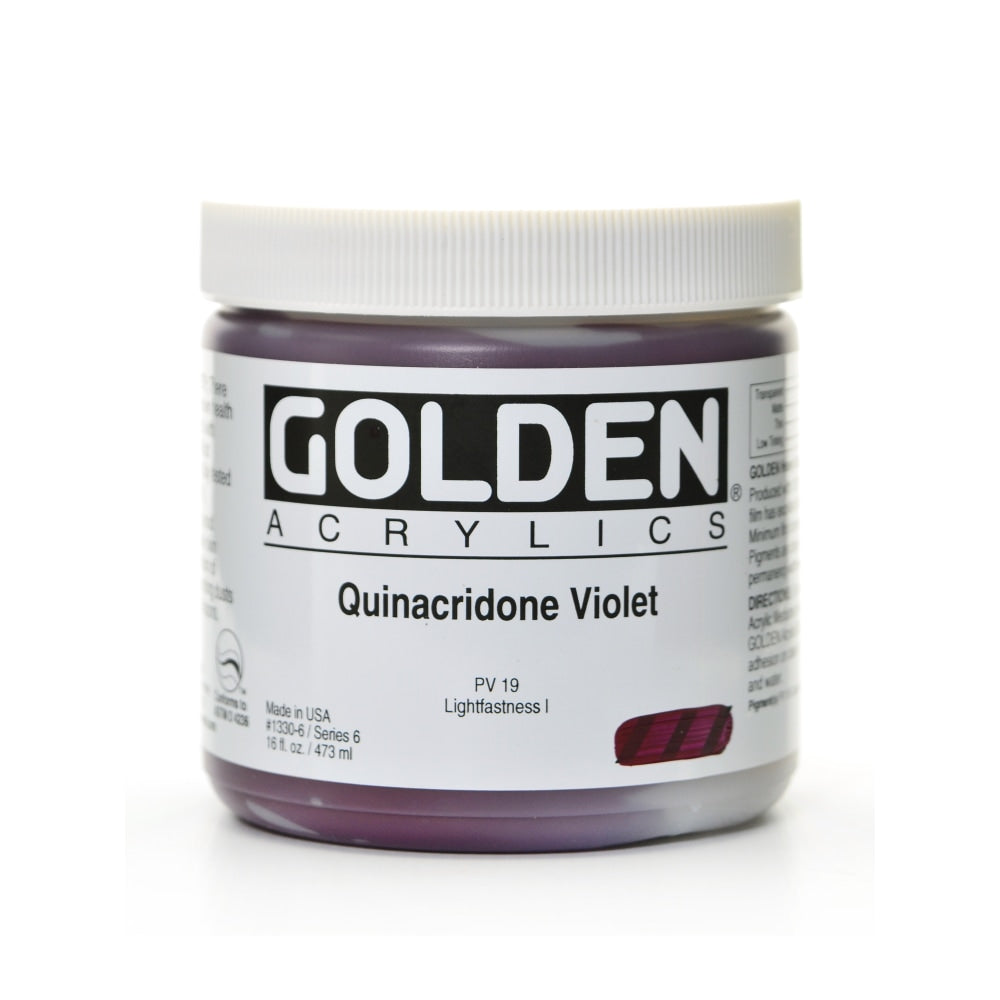 Golden Heavy Body Acrylic Paint, 16 Oz, Quinacridone Violet