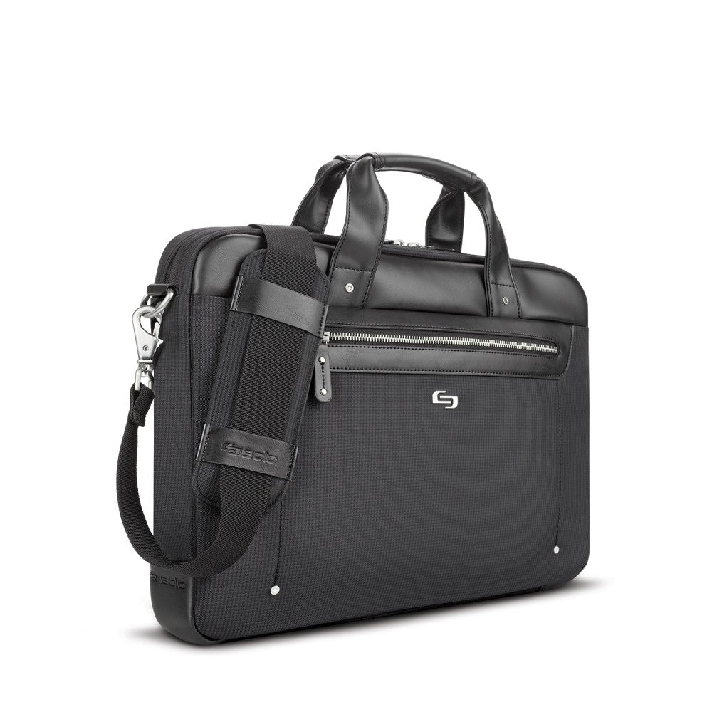 Solo New York Irving Slim Briefcase With 15.6in Laptop Pocket, Black