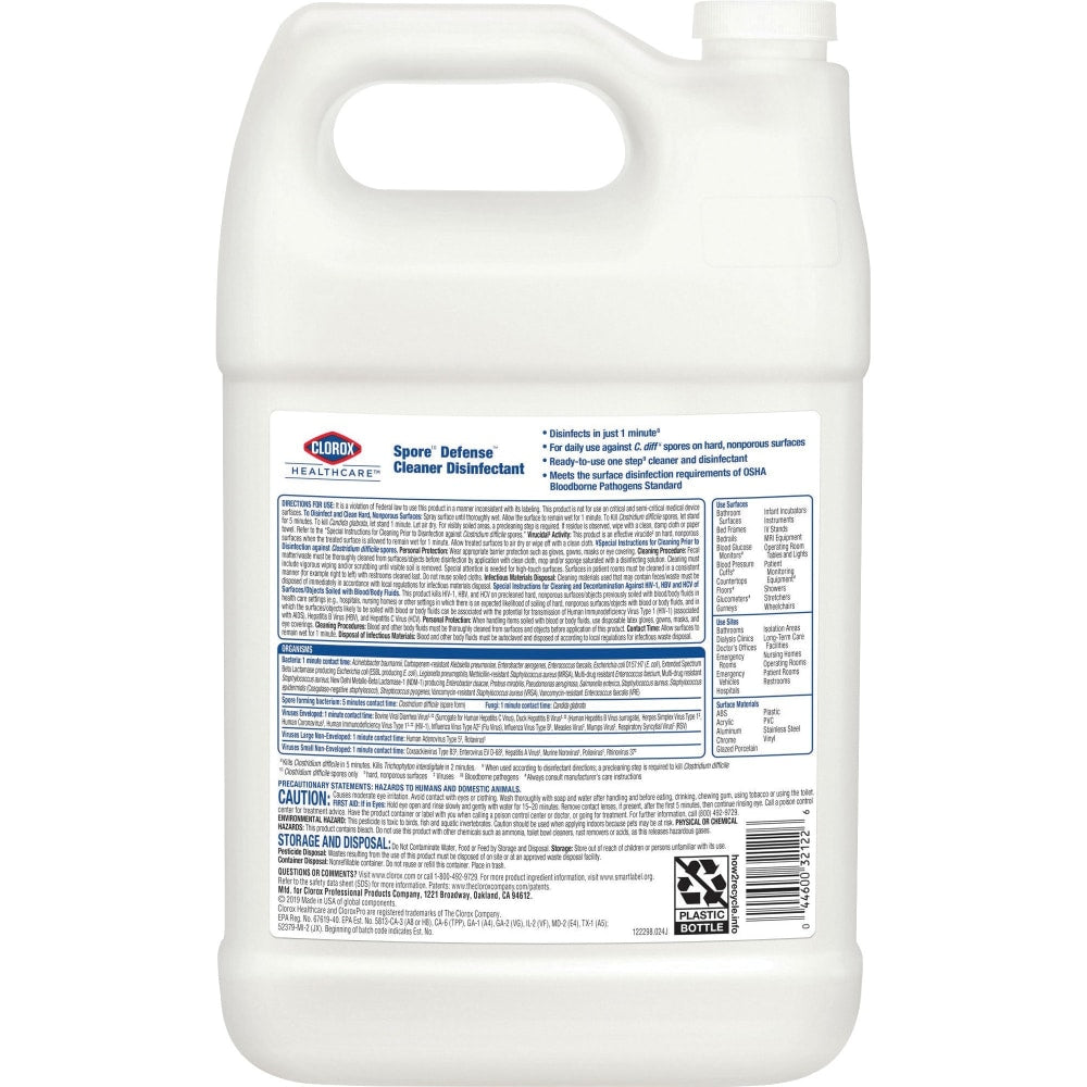 Clorox Spore Defense Disinfectant Cleaner, 128 Oz