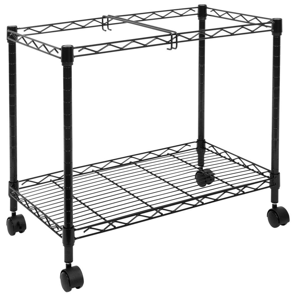 Mount-It! MI-7858 Rolling File Cart With Folder Rack, Black