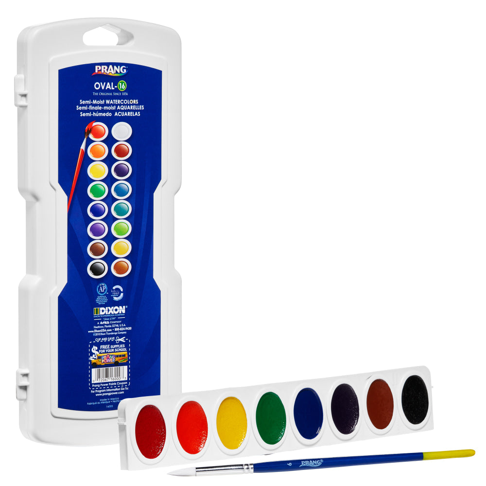 Prang Watercolor Oval Set Without Brush, Assorted, Set Of 16 Colors