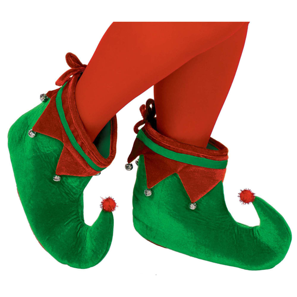 Amscan 393235 Christmas Elf Shoes, Green, Set Of 2 Pairs