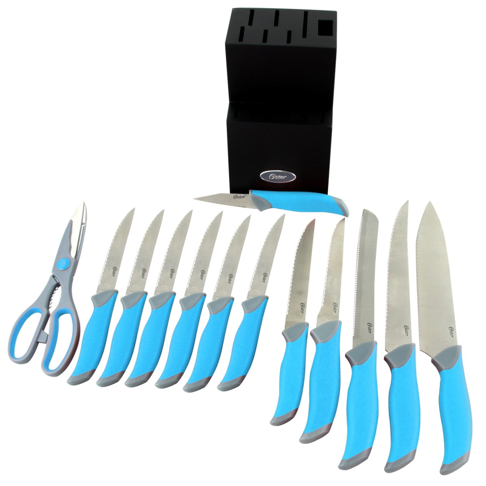 Oster Lindbergh Stainless-Steel 14-Piece Cutlery Set, Teal