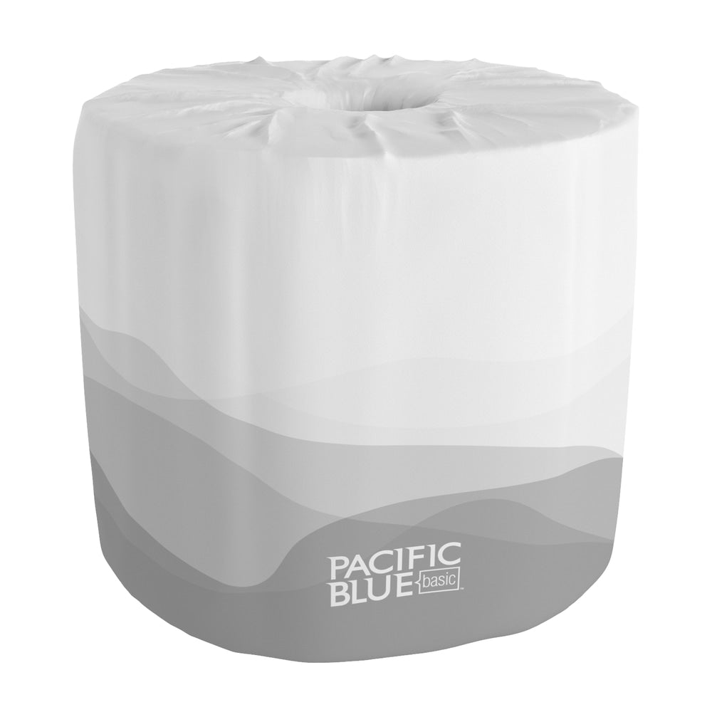 GP PRO Pacific Blue Basic 2-Ply Embossed Toilet Paper, 100% Recycled, 550 Sheets Per Roll, Pack Of 80 Rolls