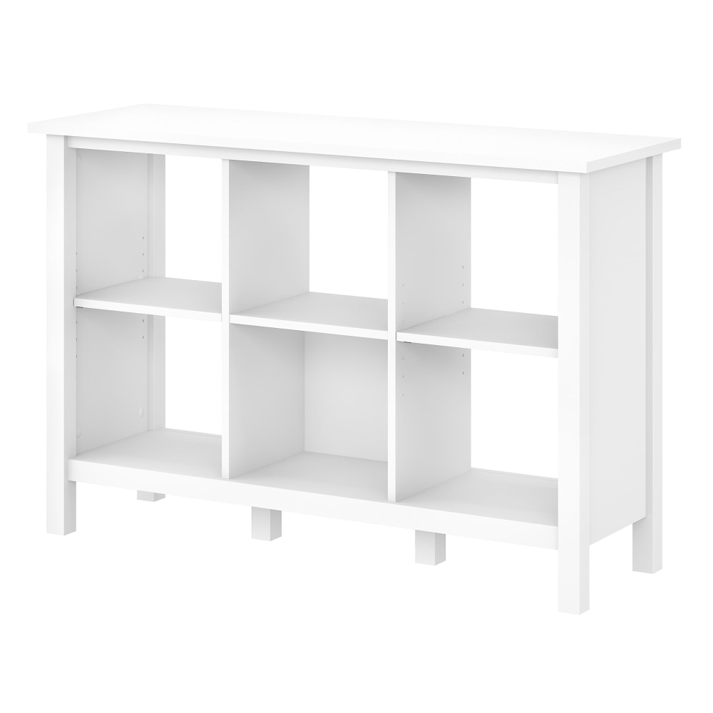 Bush Furniture Broadview 30inH 6-Cube Storage Bookcase, Pure White, Standard Delivery