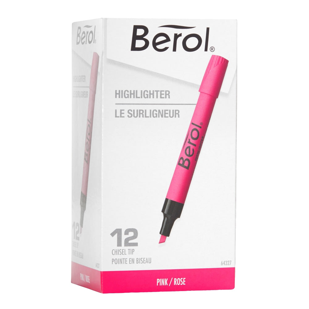 Berol by Eberhard Faber 4009 Highlighters, Pink, Box Of 12