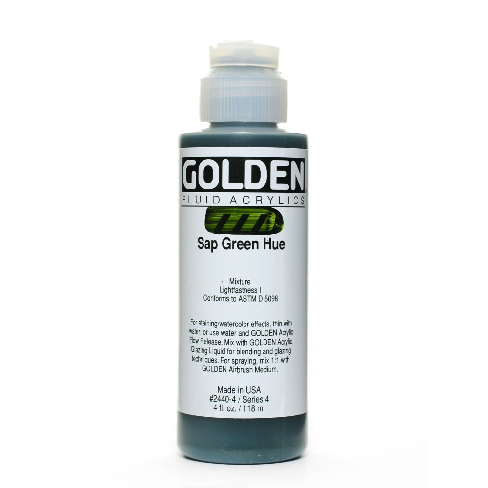 Golden Fluid Acrylic Paint, 4 Oz, Historical Sap Green Hue