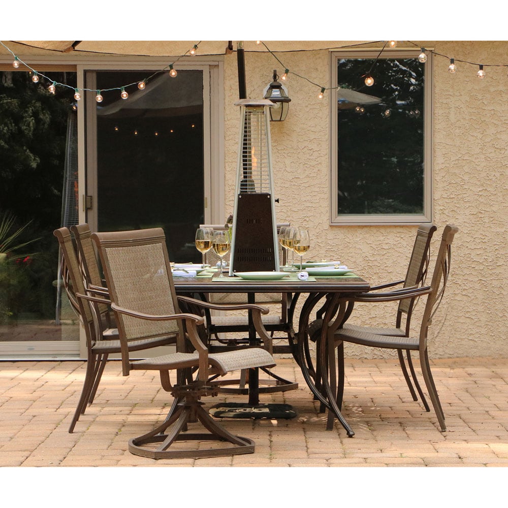 Hanover Mini Pyramid Tabletop Propane Patio Heater, Hammered Bronze