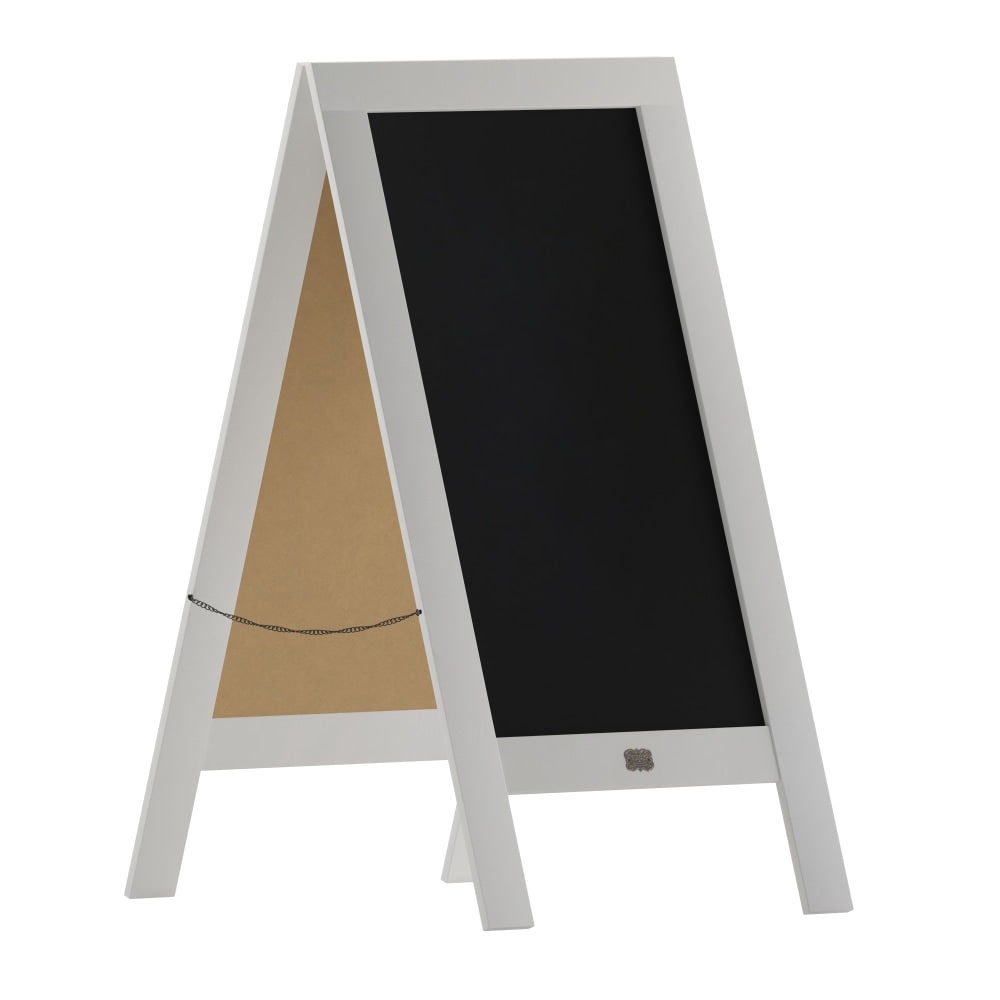 Flash Furniture Canterbury Wooden Indoor/Outdoor A-Frame Magnetic Chalkboard Sign Set, 20in x 40in, Solid White