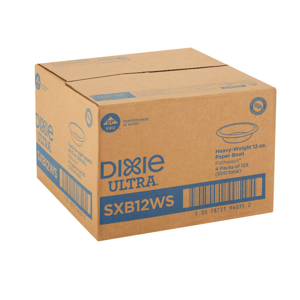 Dixie Ultra Heavyweight Paper Bowls, 12 Oz, Case Of 125