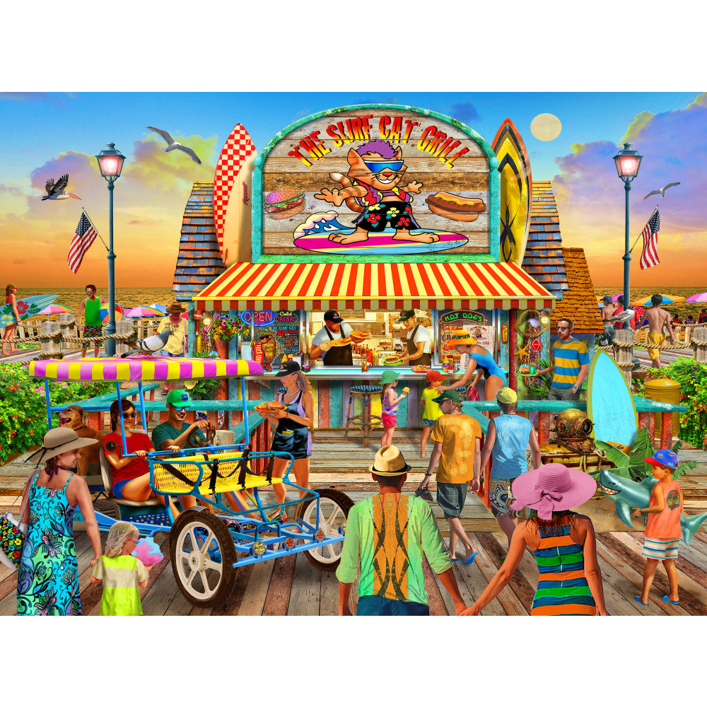 Willow Creek Press 1,000-Piece Puzzle, The Surf Cat Grill