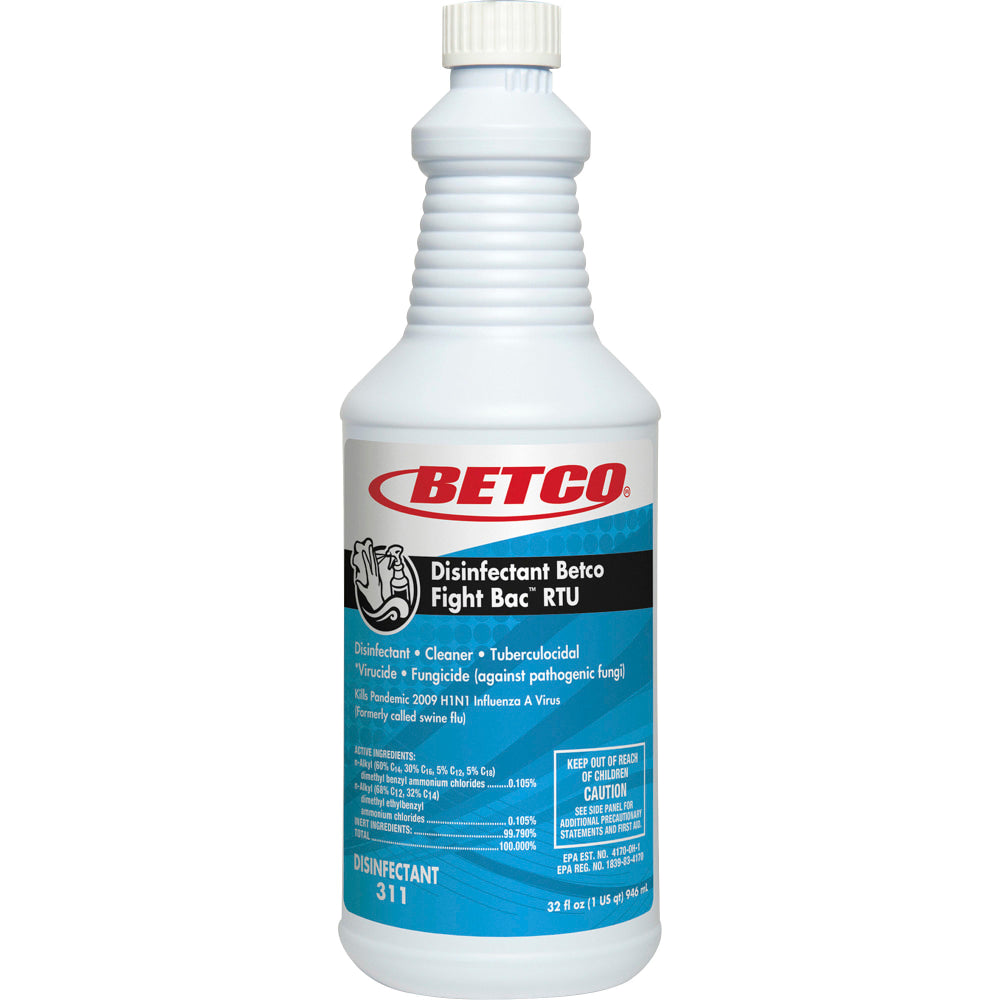 Betco Fight-Bac RTU Disinfectant Cleaner, Citrus Floral Scent, 32 Oz Bottle