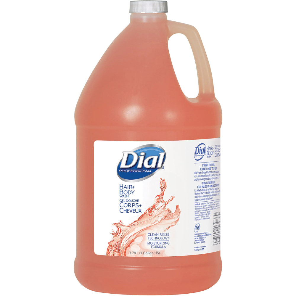 Dial Peach Scent Body And Hair Shampoo, 1 Gallon, Case Of 4 Bottles