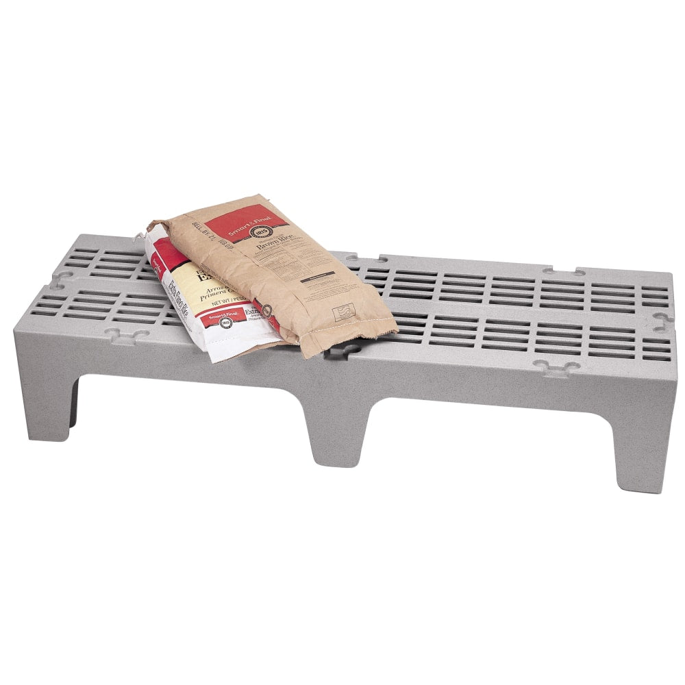 Cambro Vented Dunnage Rack, 12inH x 21inW x 60inD, Speckled Gray