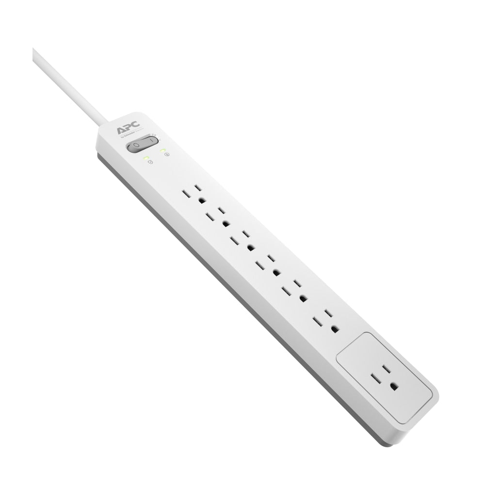 APC Essential SurgeArrest 7-Outlet Surge Protector, 6ft Cord, White/Gray, PE76WG