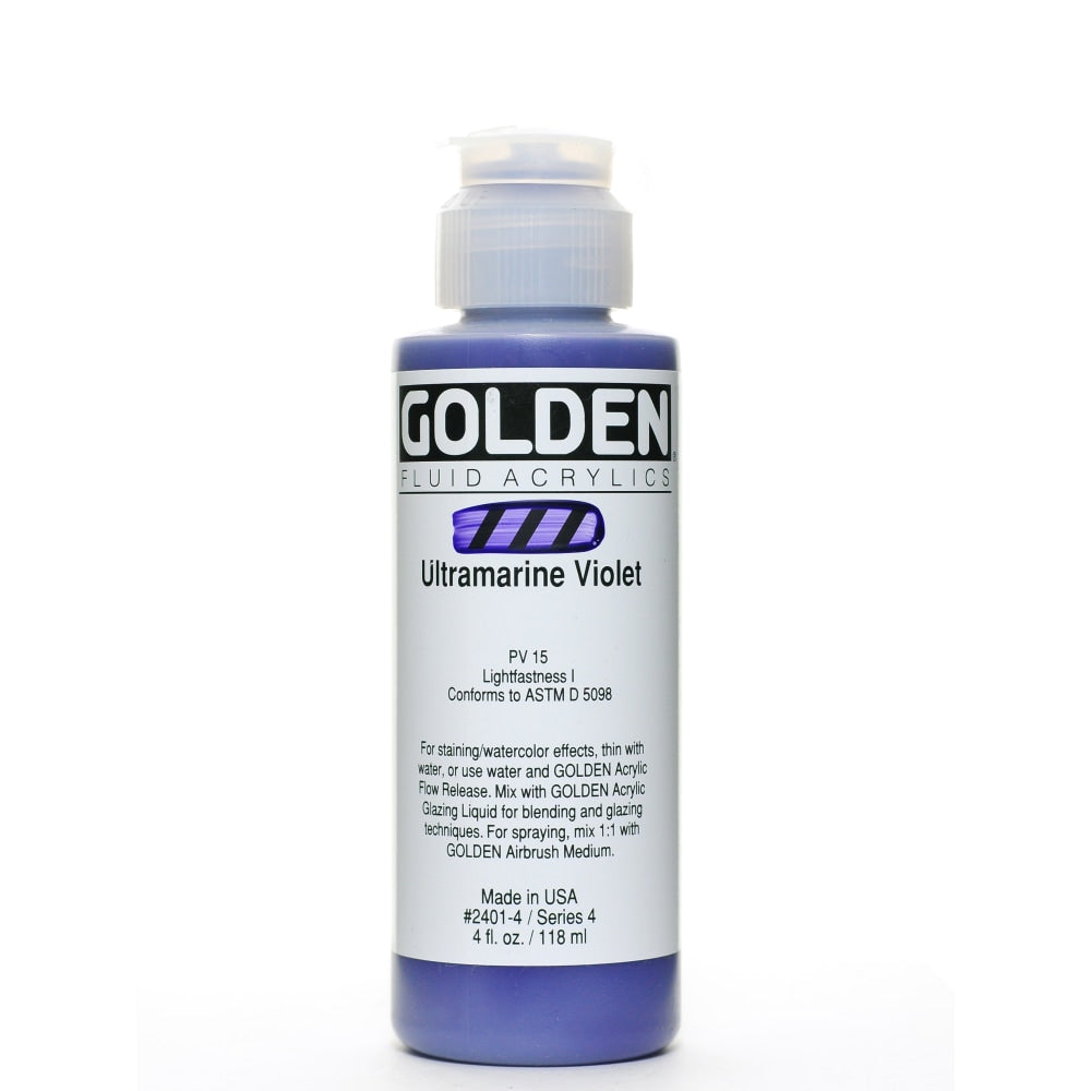 Golden Fluid Acrylic Paint, 4 Oz, Ultramarine Violet