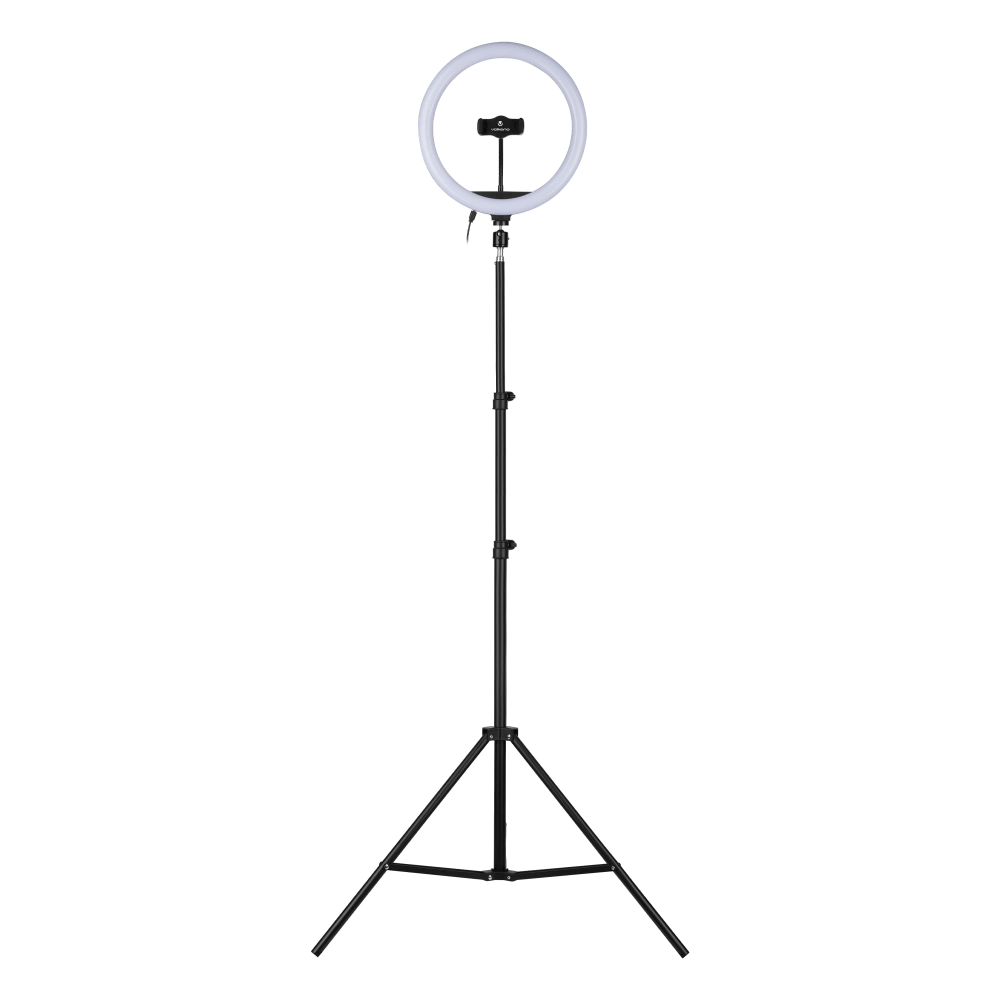 Volkano Insta Series 12in Ring Light With Floor Tripod, Black, VK-6510-BK