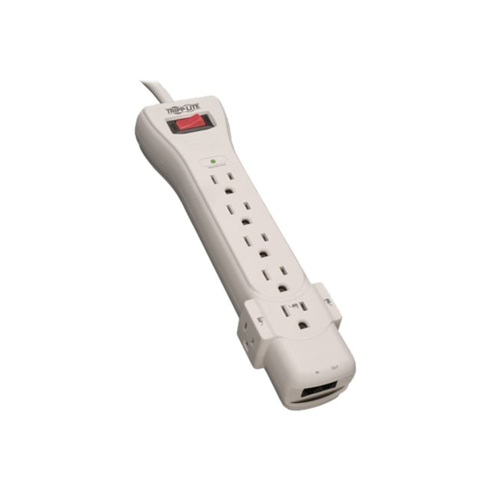 Tripp Lite Surge Protector Power Strip 120V 7 Outlet RJ11 6ft Cord 1080 Joules - Surge protector - 15 A - AC 120 V - output connectors: 7 - attractive gray