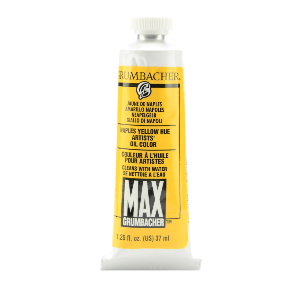 Grumbacher Max Water Miscible Oil Colors, 1.25 Oz, Naples Yellow Hue, Pack Of 2