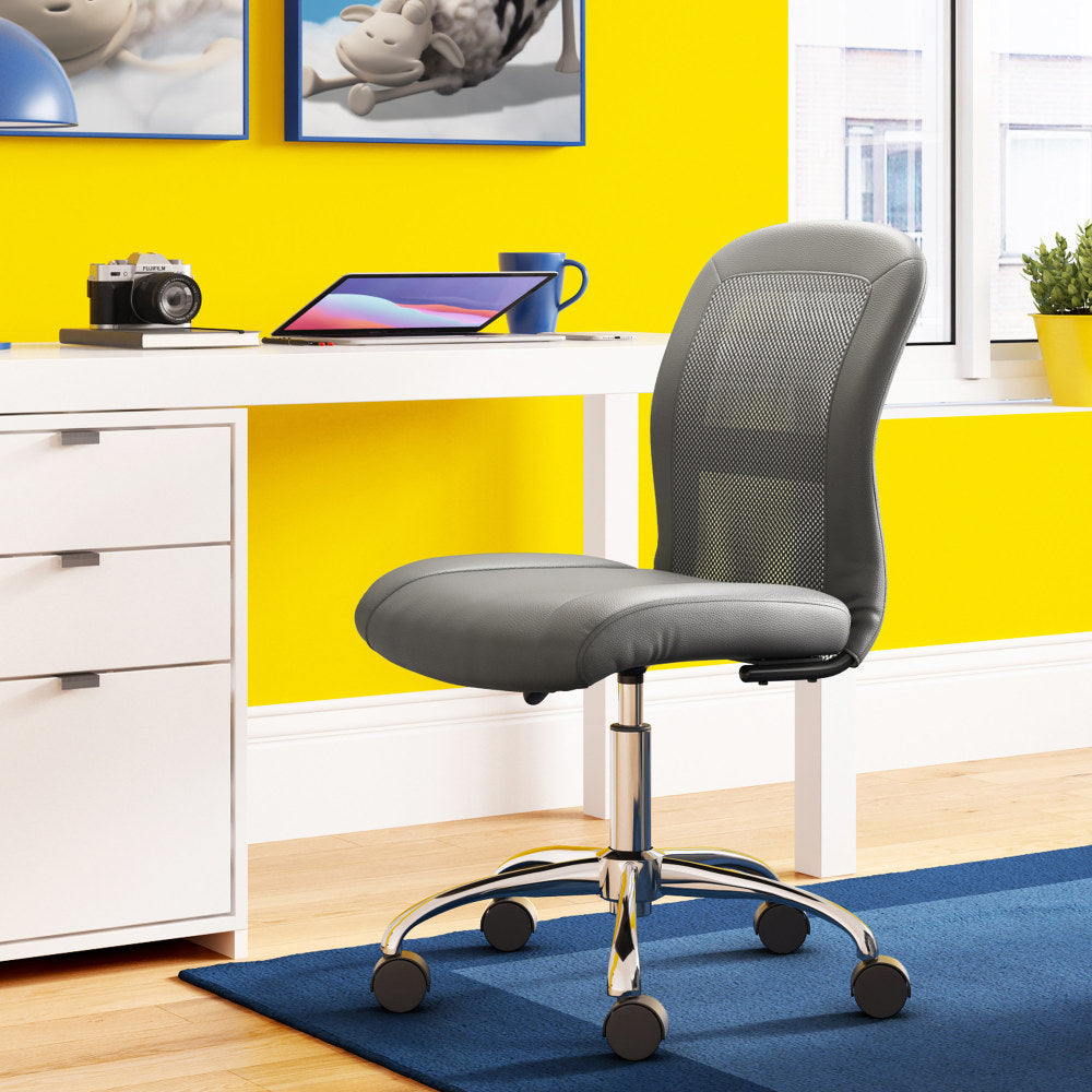 Serta Essentials Mid-Back Computer Chair, Productivity Gray/Chrome