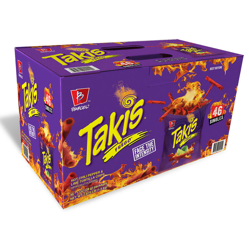 Takis Fuego Chips, 1 Oz, Pack Of 46 Bags