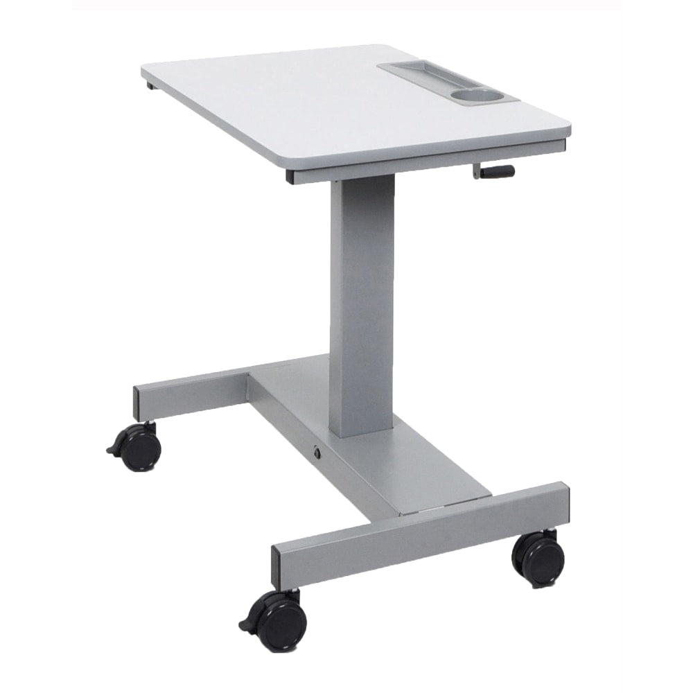 Luxor Crank Adjustable Sit/Stand 28inW Student Desk, White