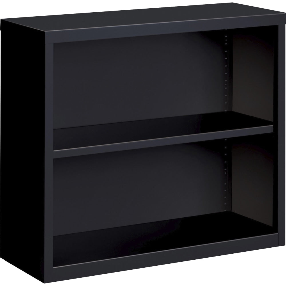 Lorell Fortress Series Steel Modular Shelving Bookcase, 2-Shelf, 30inH x 34-1/2inW x 13inD, Black